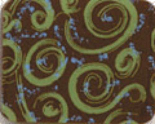 Chocolate Transfer Sheet - Lime/Blue Swirl - Click Image to Close